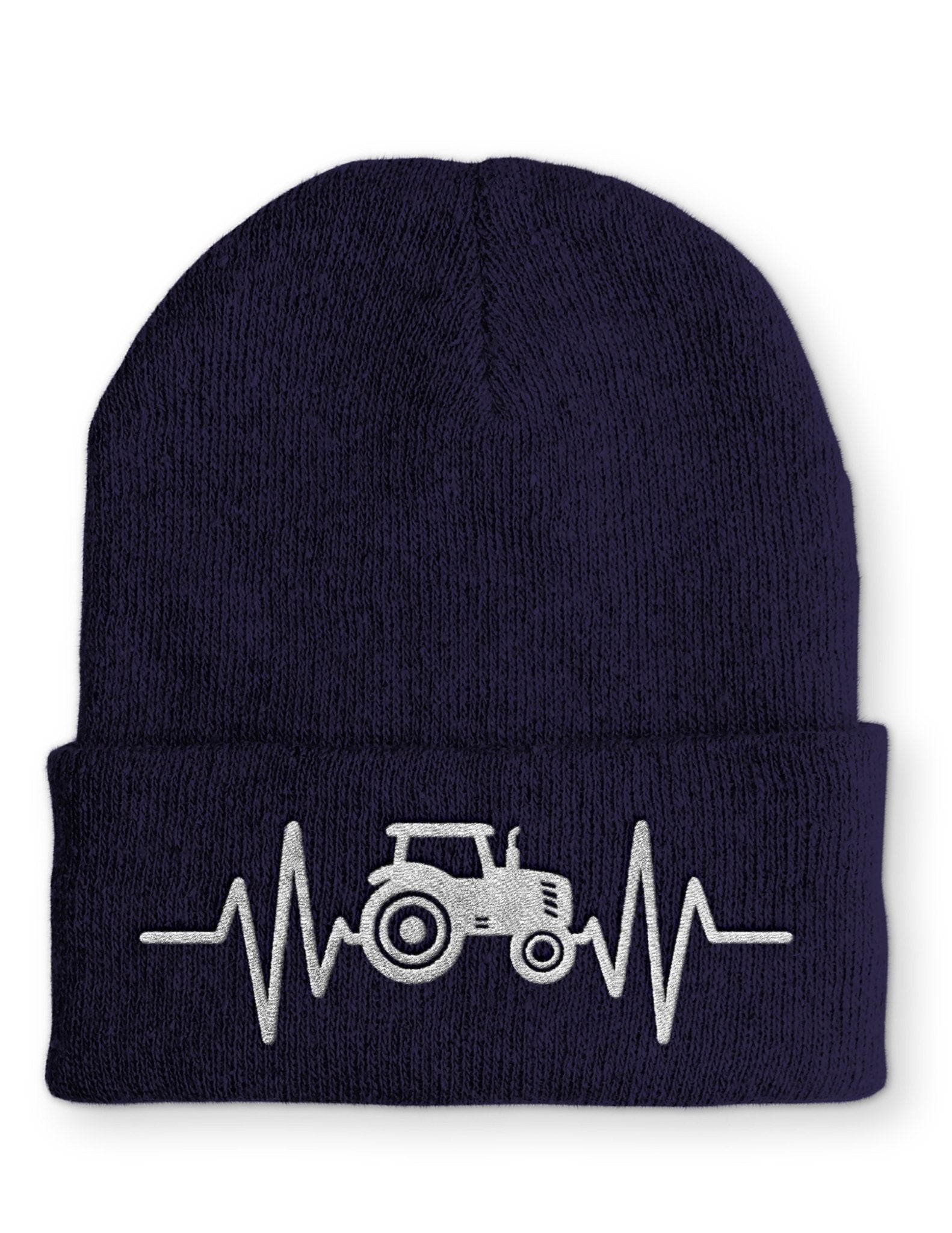 Herzschlag Traktor Beanie Mütze mit Spruch - tshirtladen - Mütze