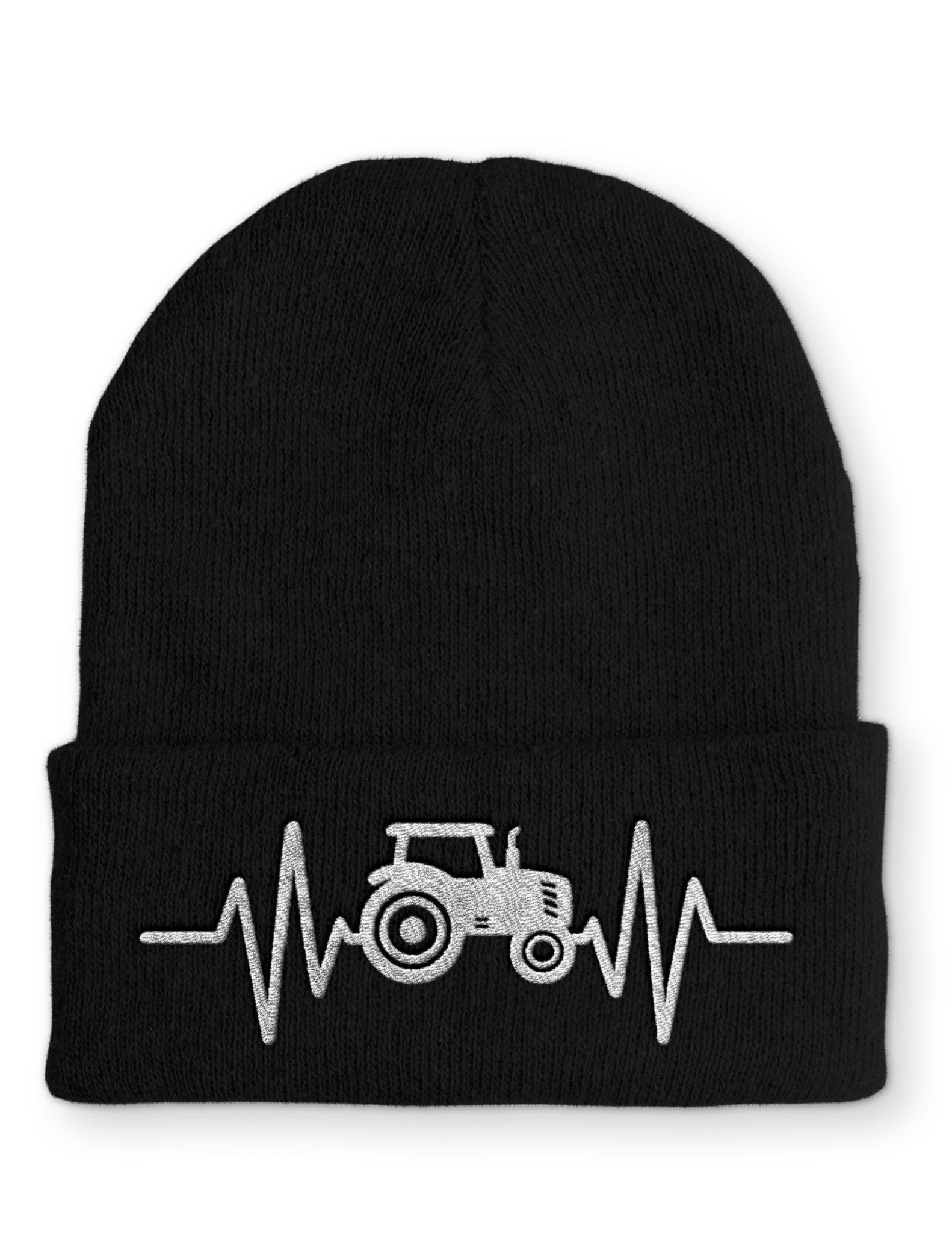 Herzschlag Traktor Beanie Mütze mit Spruch - tshirtladen - Mütze