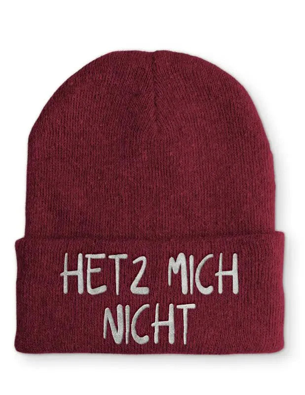 Hetz mich nicht Statement Beanie Mütze mit Spruch - tshirtladen - Mütze
