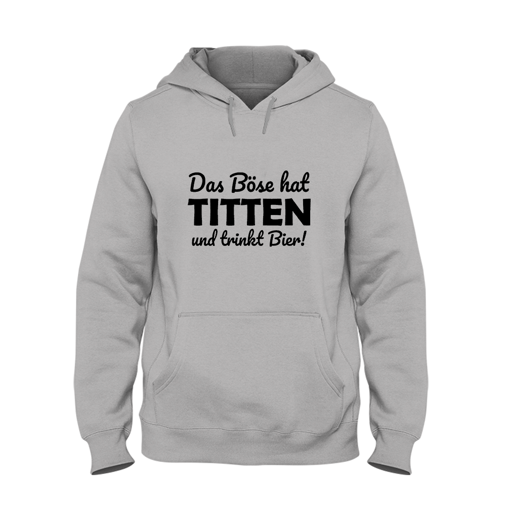 Hoodie Das Böse hat Titten und trinkt Bier - Schwarzer - Kaffee
