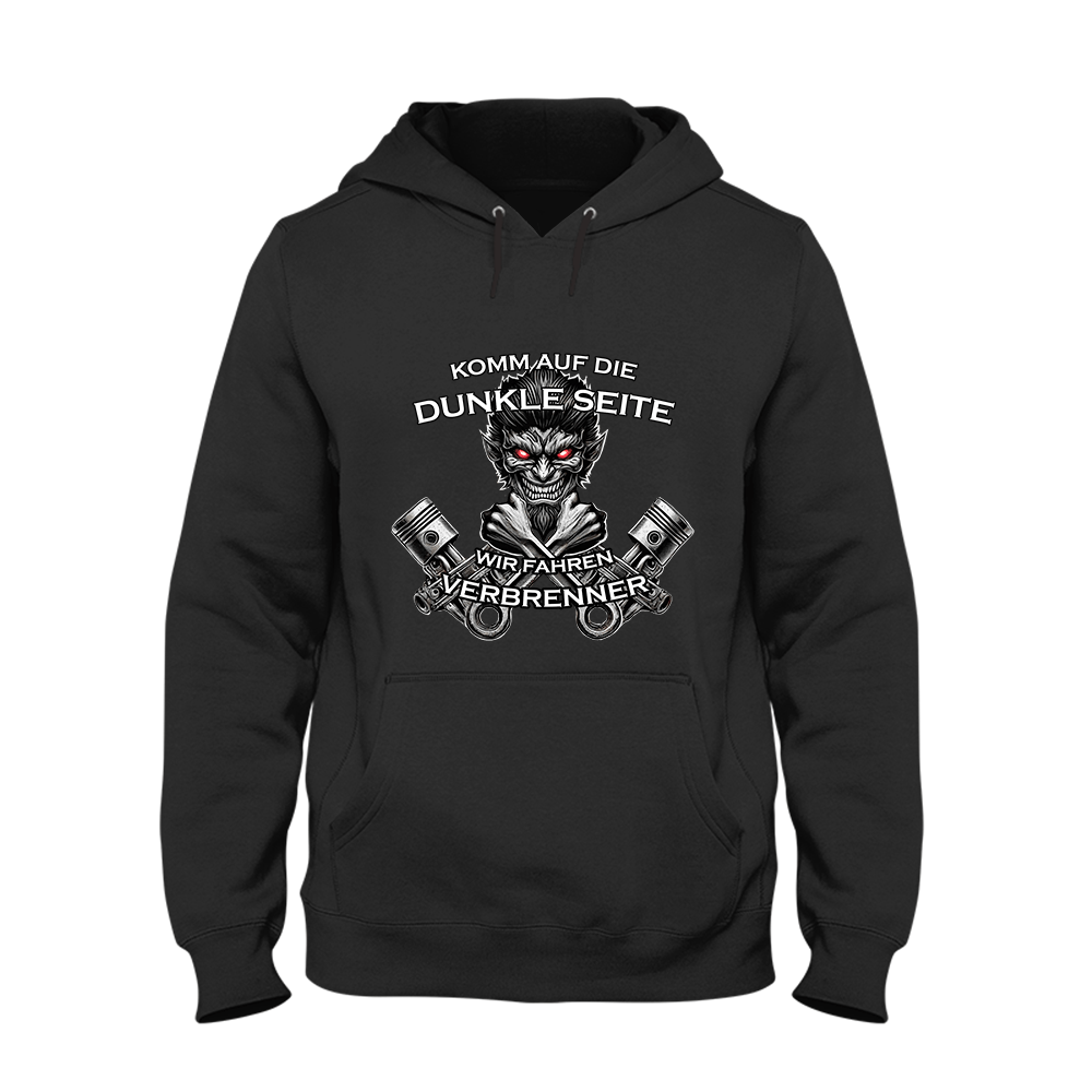 Hoodie Komm auf die dunkle Seite. Wir fahren Verbrenner - Schwarzer - Kaffee