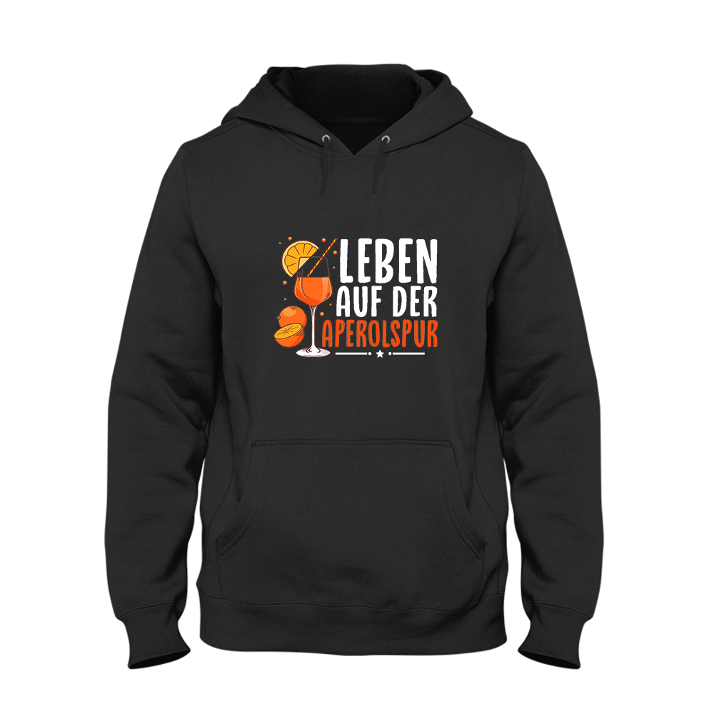 Hoodie Leben auf der Aperolspur - Schwarzer - Kaffee