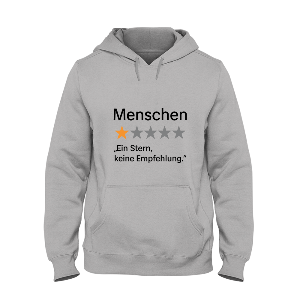 Hoodie Menschen ein Stern, keine Empfehlung - Schwarzer - Kaffee