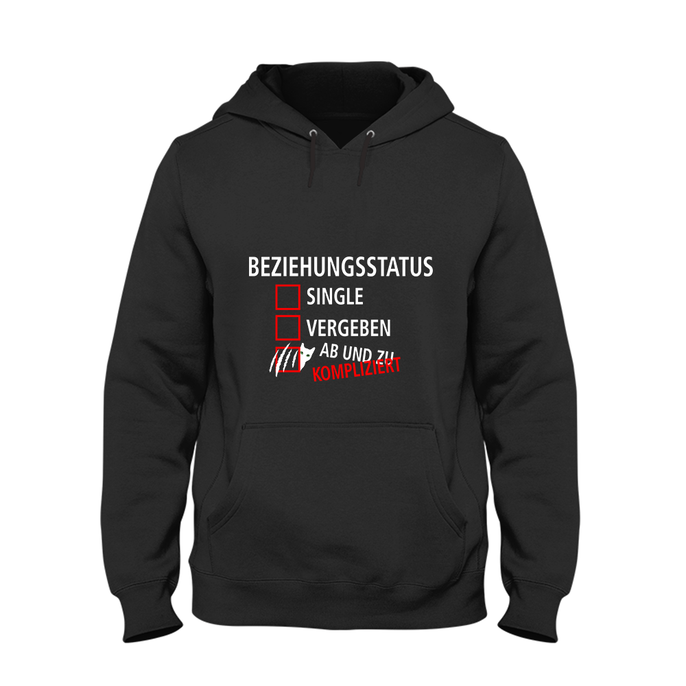 Hoodie Unisex Beziehungsstatus kompliziert - Schwarzer - Kaffee