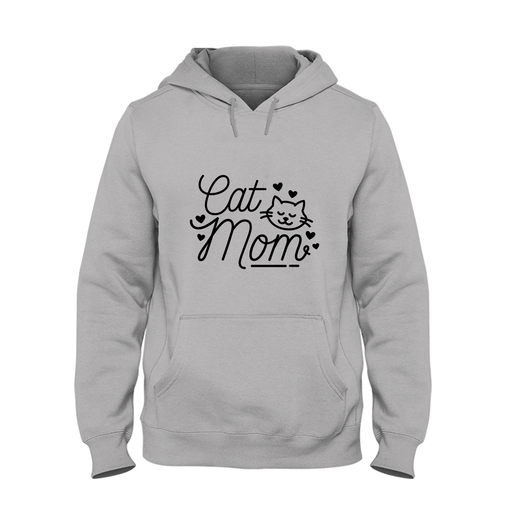Hoodie Unisex Cat Mom - Schwarzer - Kaffee