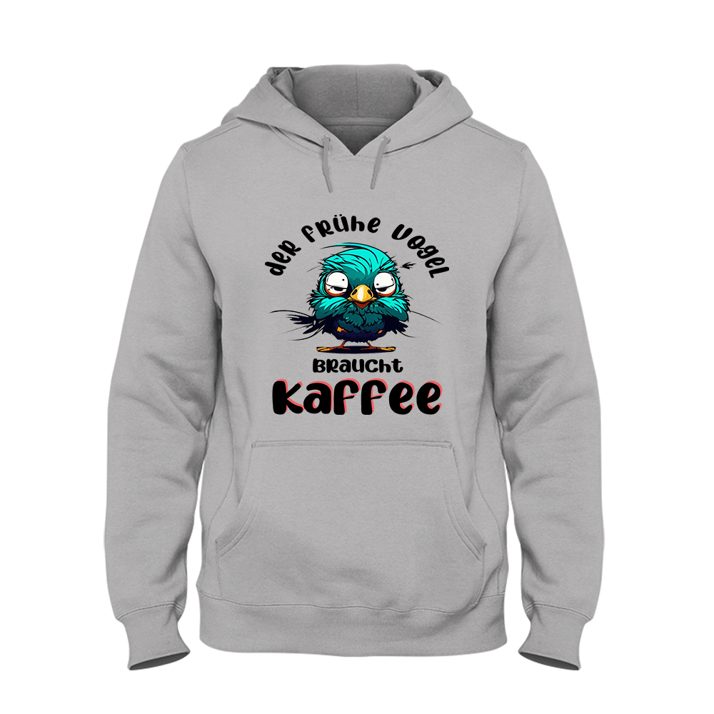 Hoodie Unisex der frühe Vogel - Schwarzer - Kaffee
