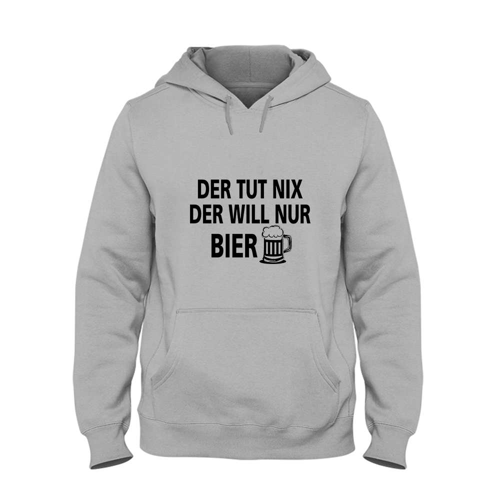 Hoodie Unisex Der tut nix der will nur Bier - Schwarzer - Kaffee