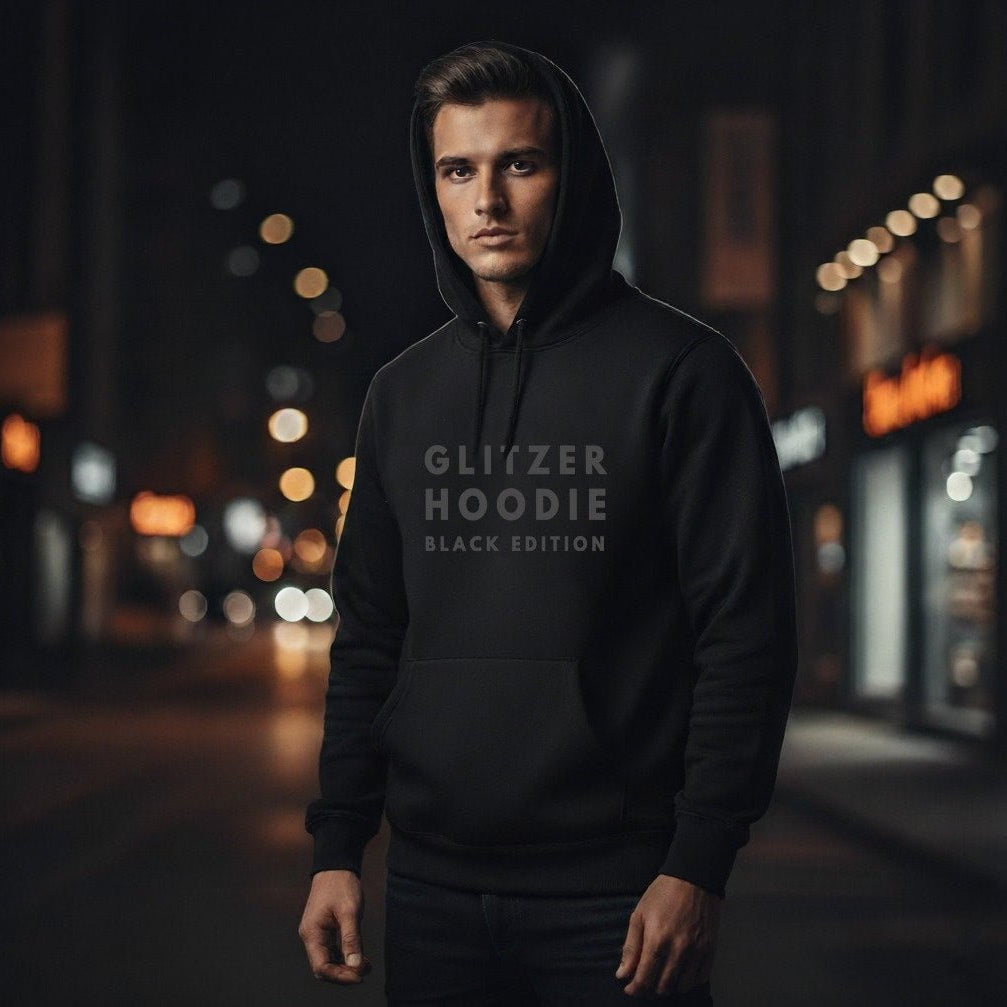 Hoodie Unisex Glitzer Hoodie Black Edition - Schwarzer - Kaffee