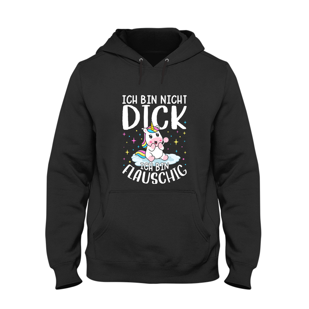 Hoodie Unisex Ich bin nicht dick, ich bin flauschig - Schwarzer - Kaffee