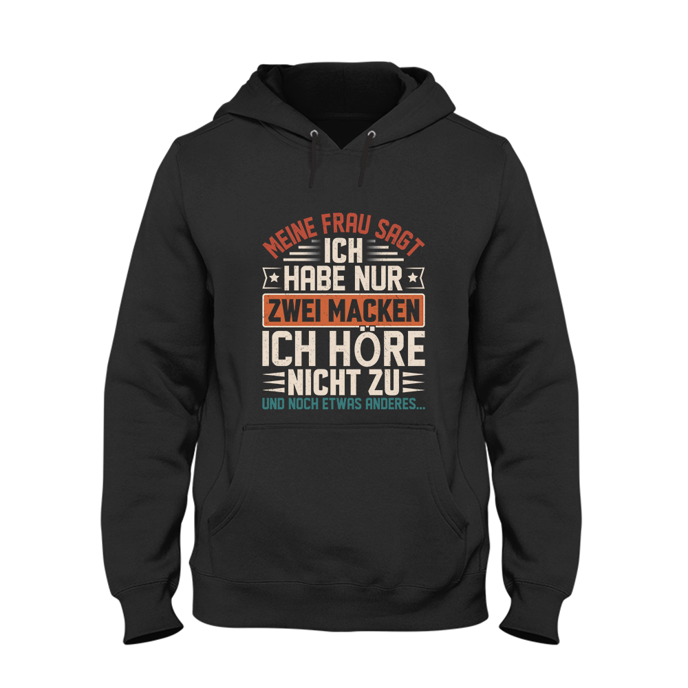 Hoodie Unisex Ich habe nur zwei Macken - Schwarzer - Kaffee