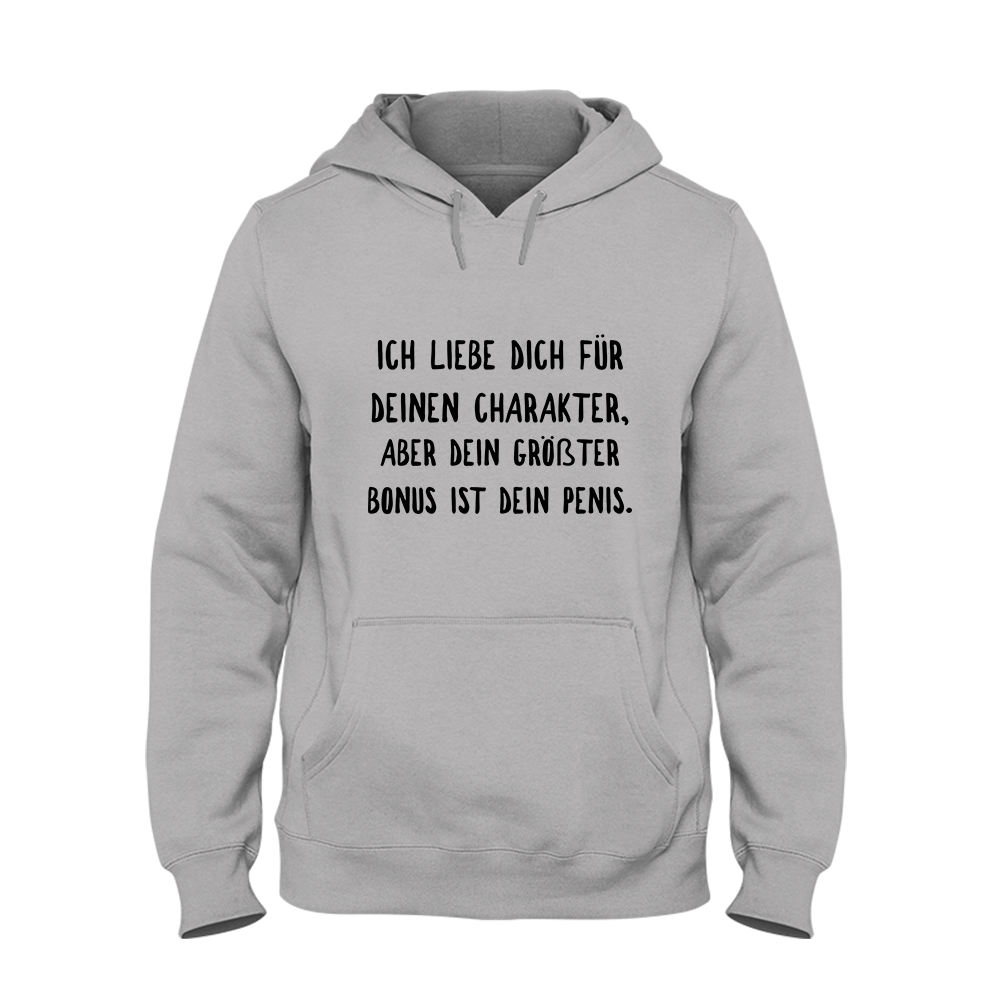 Hoodie Unisex Ich liebe deinen Charakter - Schwarzer - Kaffee