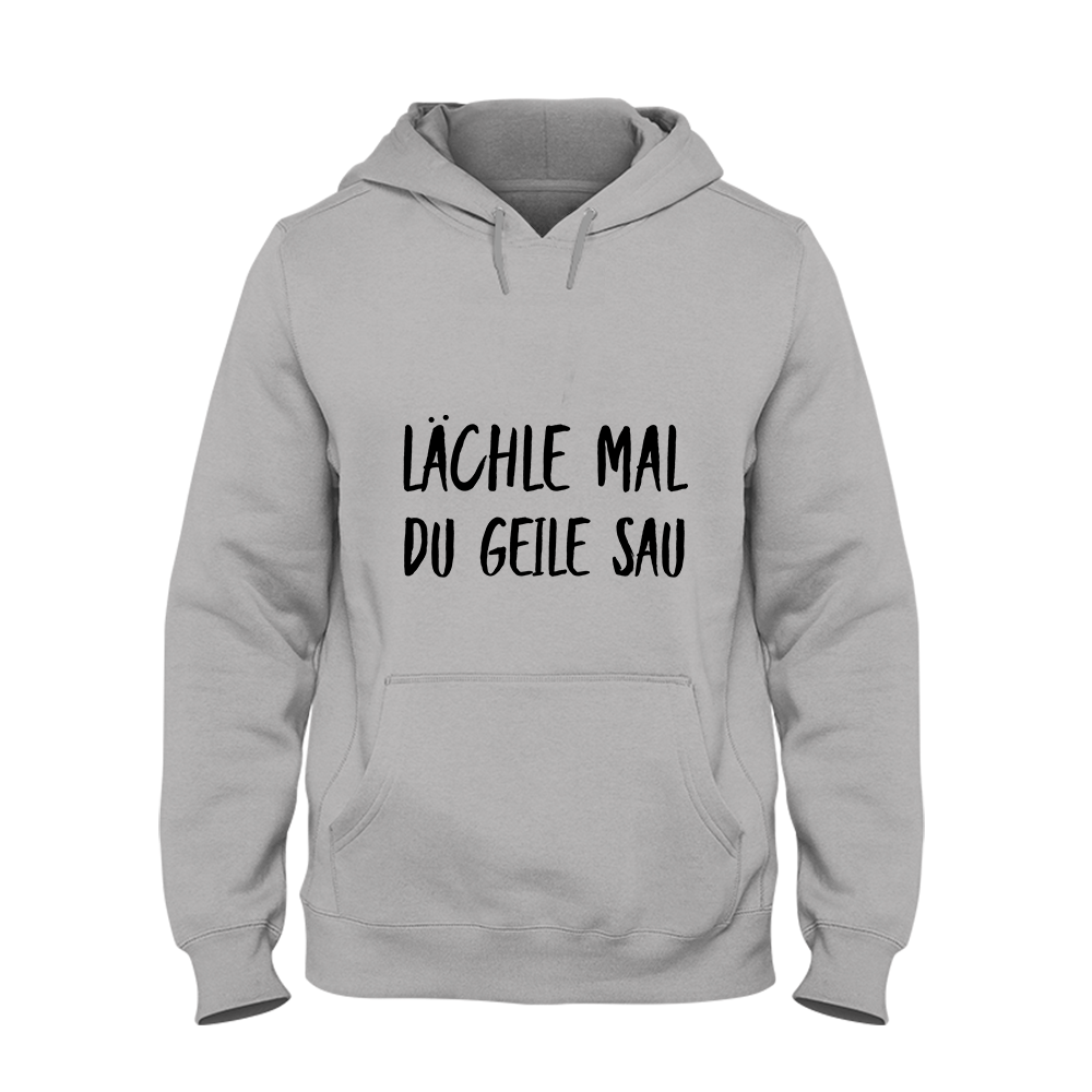 Hoodie Unisex Lächle mal du geile Sau - Schwarzer - Kaffee