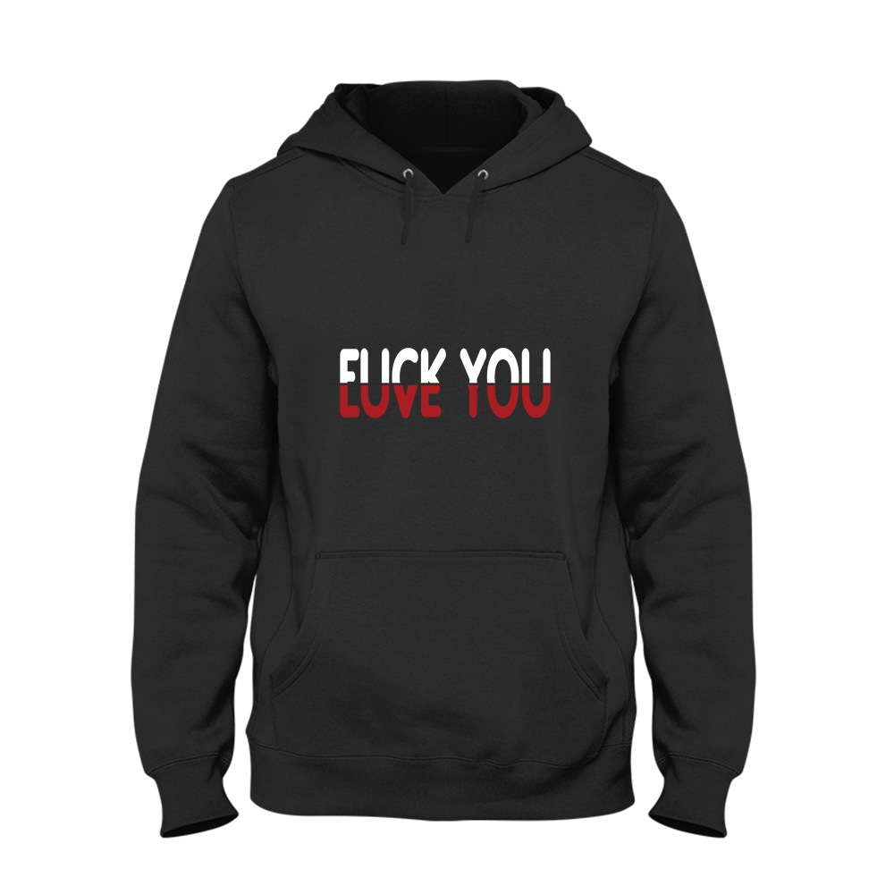 Hoodie Unisex Love you - Schwarzer - Kaffee