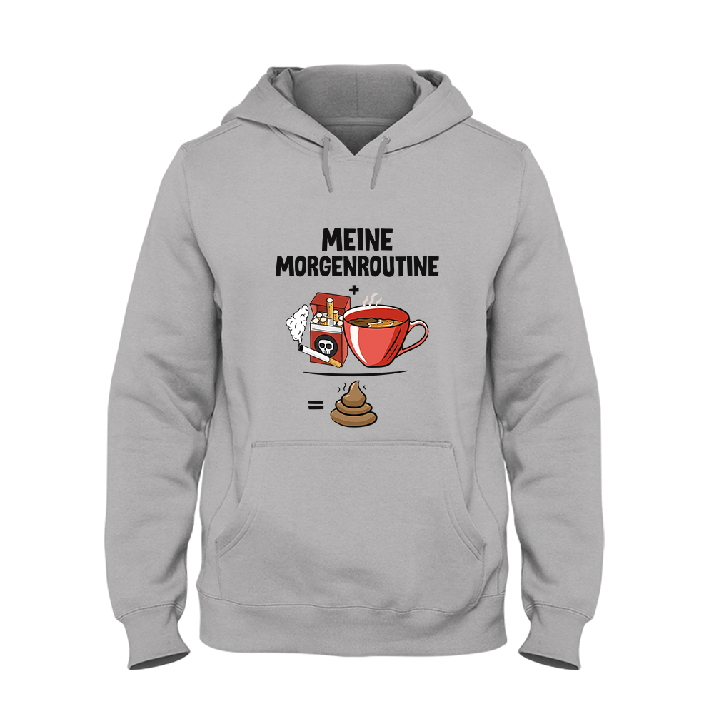 Hoodie Unisex Meine Morgenroutine - Schwarzer - Kaffee