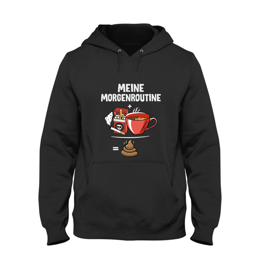 Hoodie Unisex Meine Morgenroutine - Schwarzer - Kaffee
