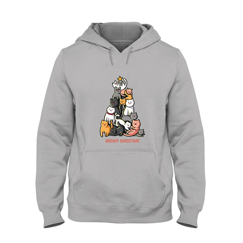 Hoodie Unisex Meowy Christmas - Schwarzer - Kaffee