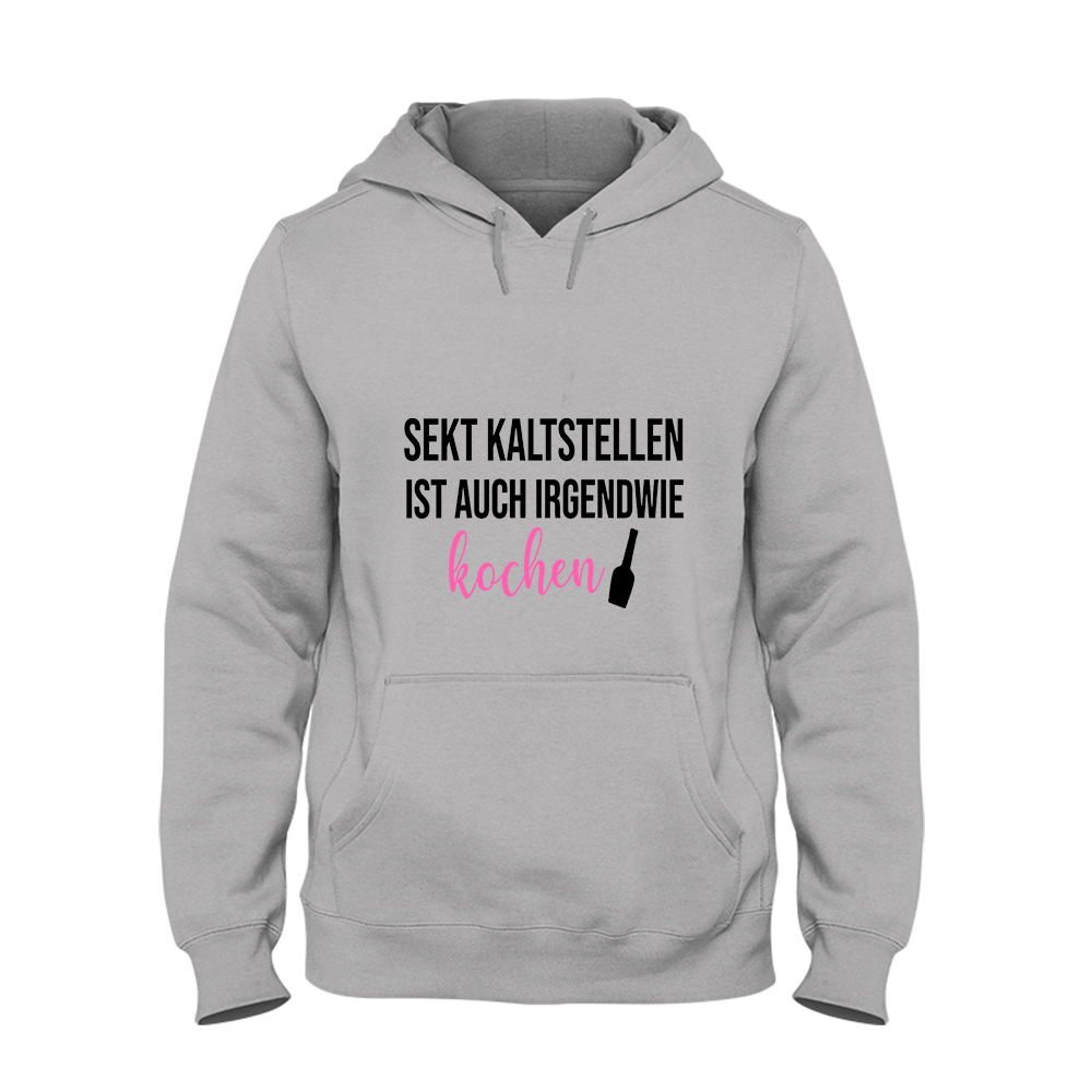 Hoodie Unisex Sekt kaltstellen ist auch irgendwie kochen - Schwarzer - Kaffee