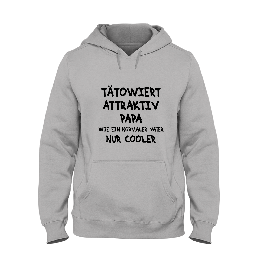 Hoodie Unisex Tätowiert attraktiv Papa - Schwarzer - Kaffee
