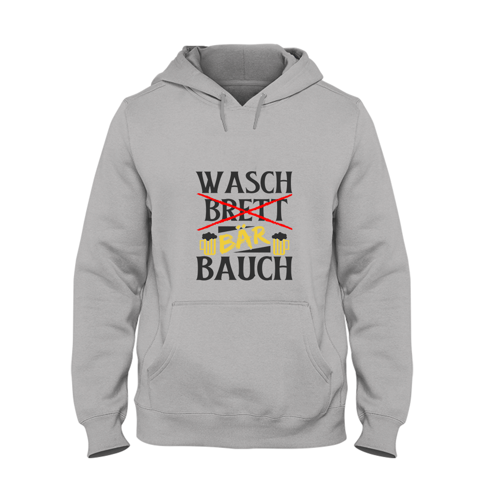 Hoodie Unisex Wasch Bär Bauch - Schwarzer - Kaffee