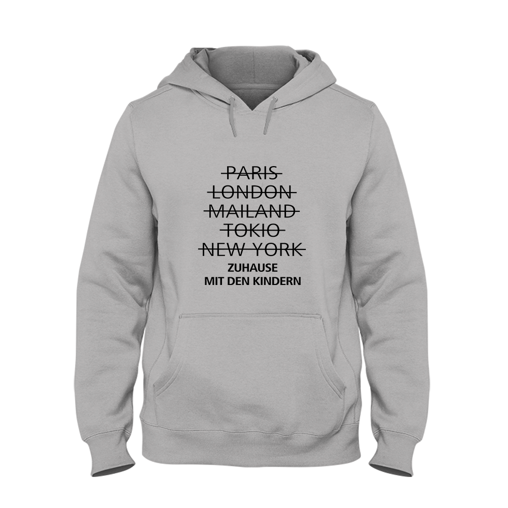 Hoodie Unisex zuhause mit den Kindern - Schwarzer - Kaffee