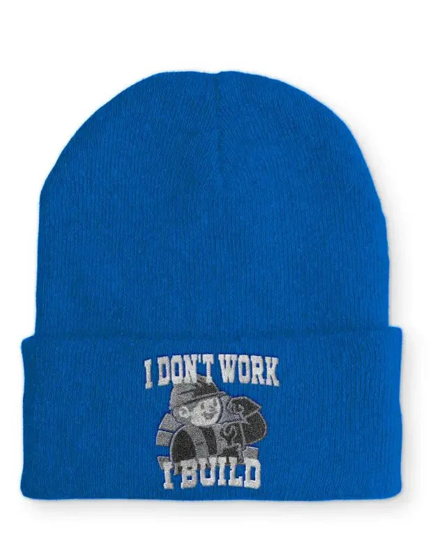 I don´t work i build Statement Beanie Mütze mit Spruch - tshirtladen - Mütze