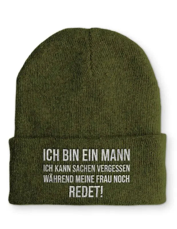 Ich bin ein Mann Ich kann Sachen vergessen während meine Frau noch redet! Statement Beanie Mütze mit Spruch - tshirtladen - Mütze