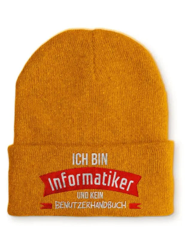 Ich bin Informatiker und kein Benutzerhandbuch Statement Beanie Mütze mit Spruch - tshirtladen - Mütze