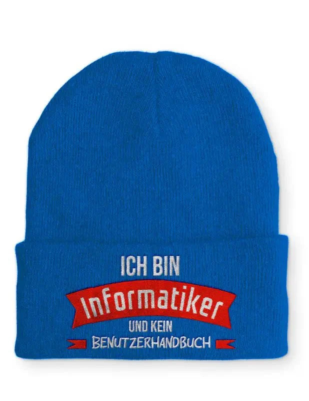 Ich bin Informatiker und kein Benutzerhandbuch Statement Beanie Mütze mit Spruch - tshirtladen - Mütze