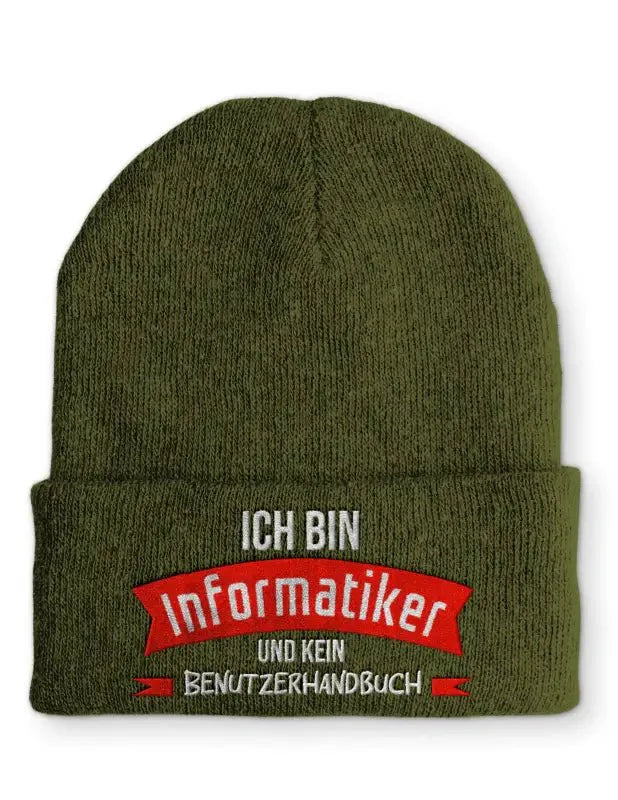Ich bin Informatiker und kein Benutzerhandbuch Statement Beanie Mütze mit Spruch - tshirtladen - Mütze