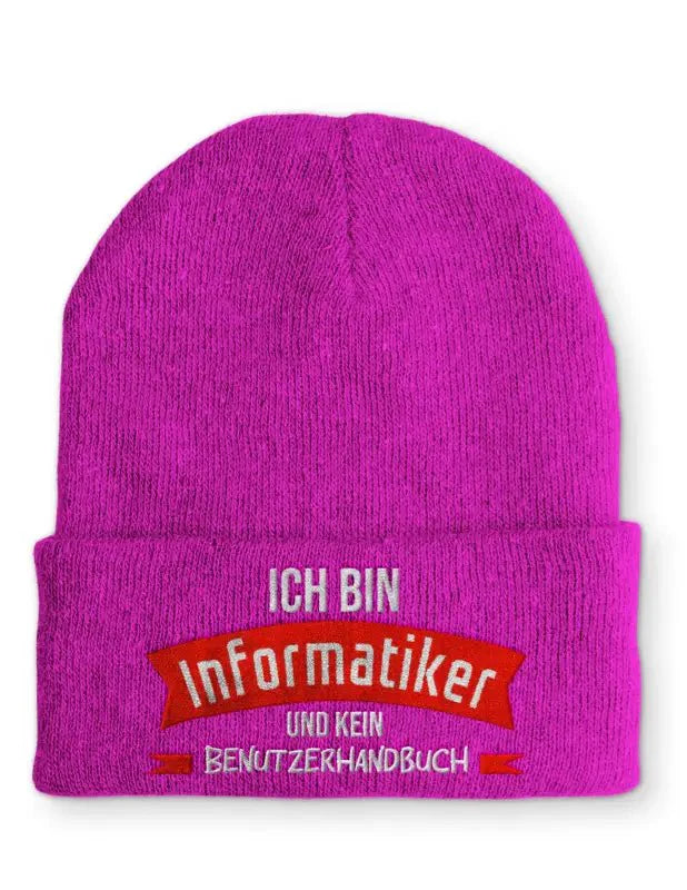 Ich bin Informatiker und kein Benutzerhandbuch Statement Beanie Mütze mit Spruch - tshirtladen - Mütze