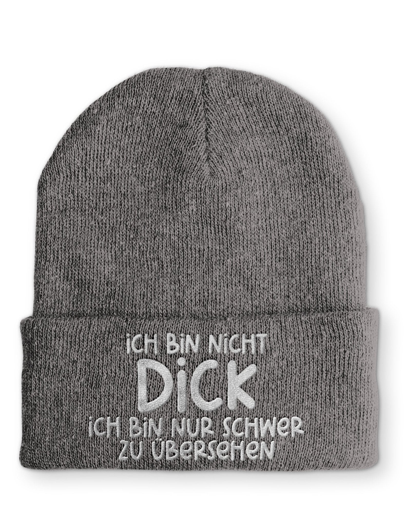 Ich bin nicht dick Beanie Mütze mit Spruch - tshirtladen - Mütze