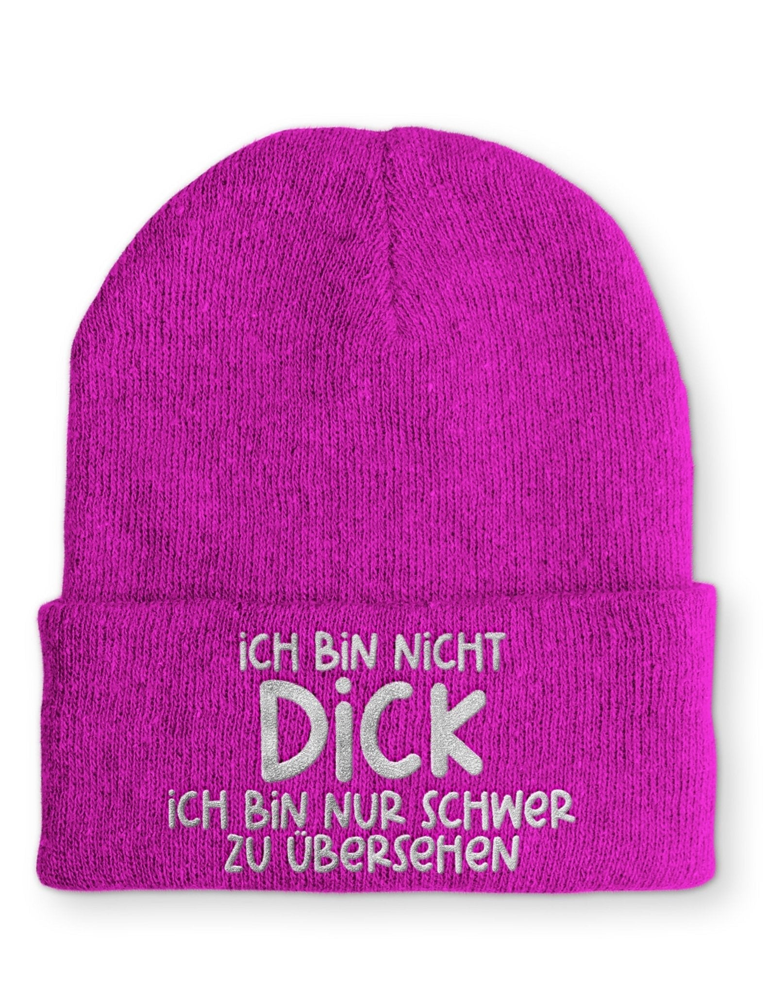 Ich bin nicht dick Beanie Mütze mit Spruch - tshirtladen - Mütze