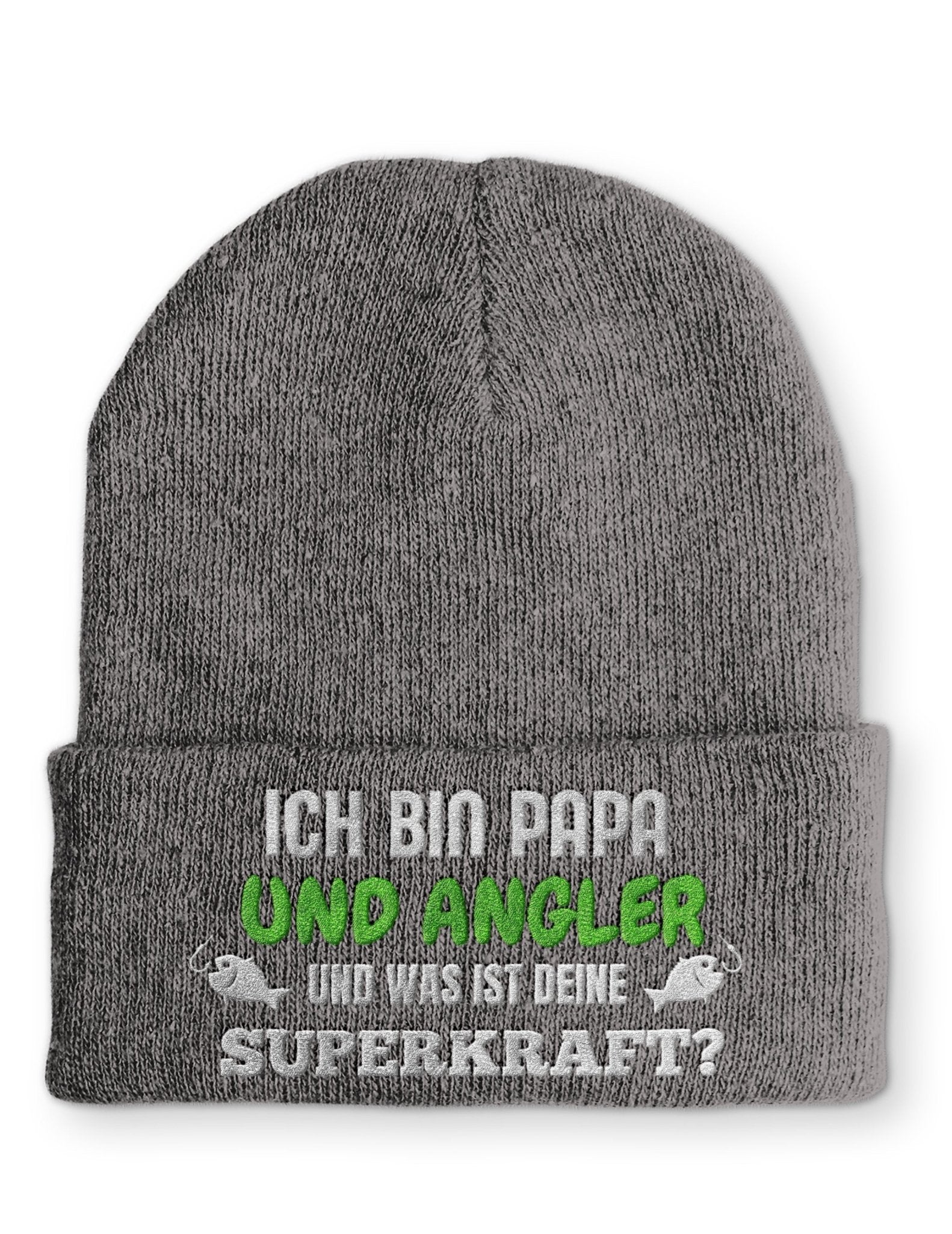 Ich bin Papa und Angler Beanie Mütze mit Spruch - tshirtladen - Mütze