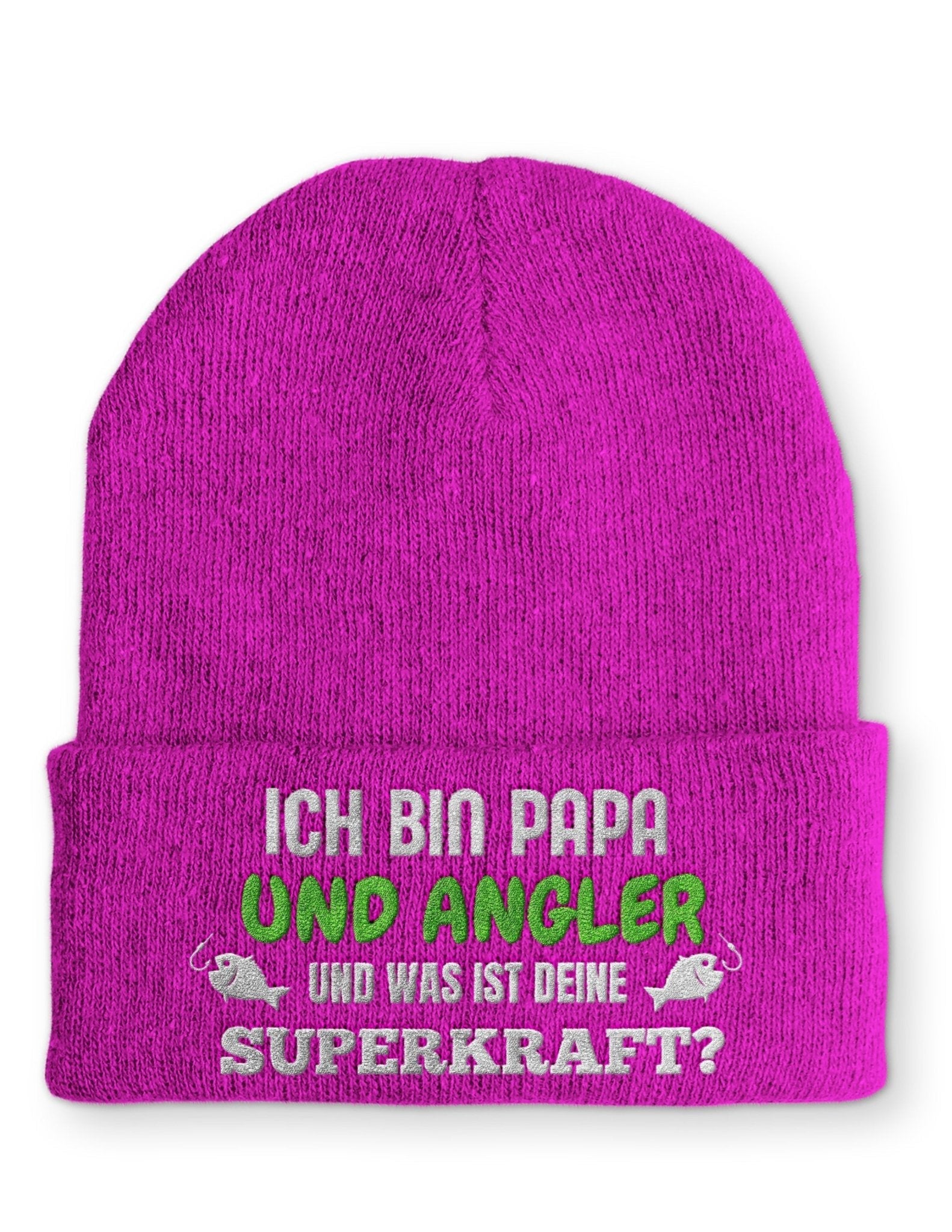 Ich bin Papa und Angler Beanie Mütze mit Spruch - tshirtladen - Mütze