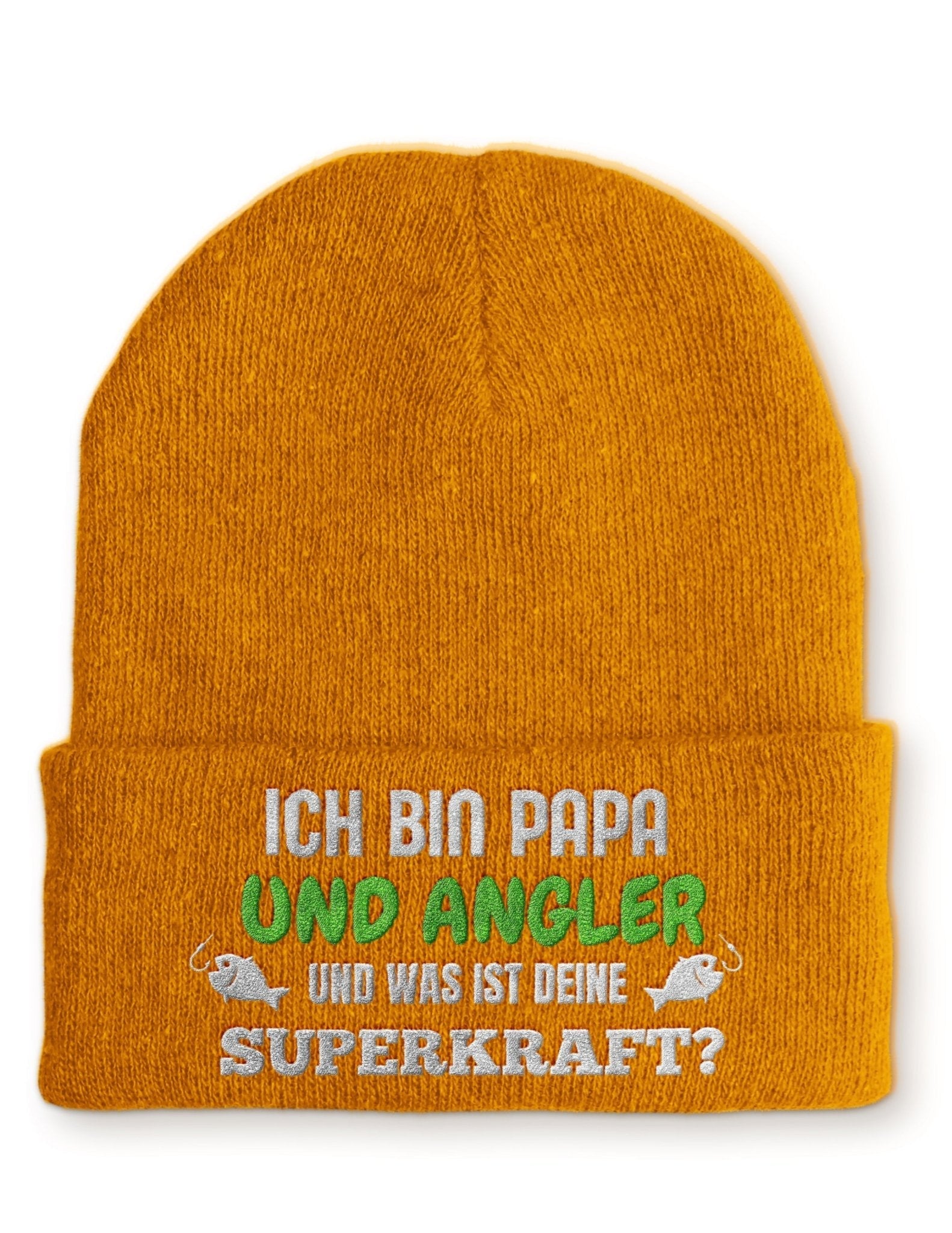 Ich bin Papa und Angler Beanie Mütze mit Spruch - tshirtladen - Mütze