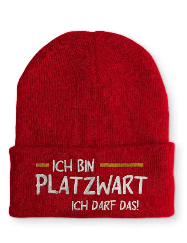 Ich bin Platzwart ich darf das! Statement Beanie Mütze mit Spruch - tshirtladen - Mütze