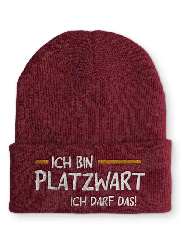 Ich bin Platzwart ich darf das! Statement Beanie Mütze mit Spruch - tshirtladen - Mütze