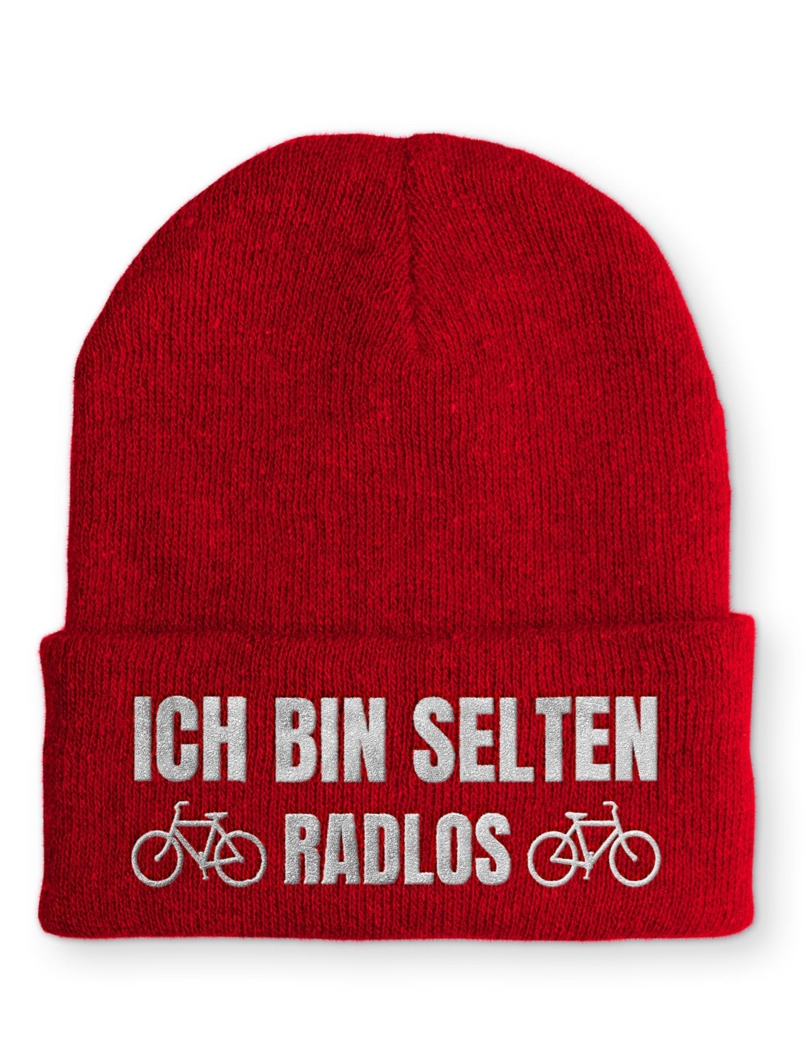 Ich bin selten Radlos Beanie Mütze mit Spruch - tshirtladen - Mütze