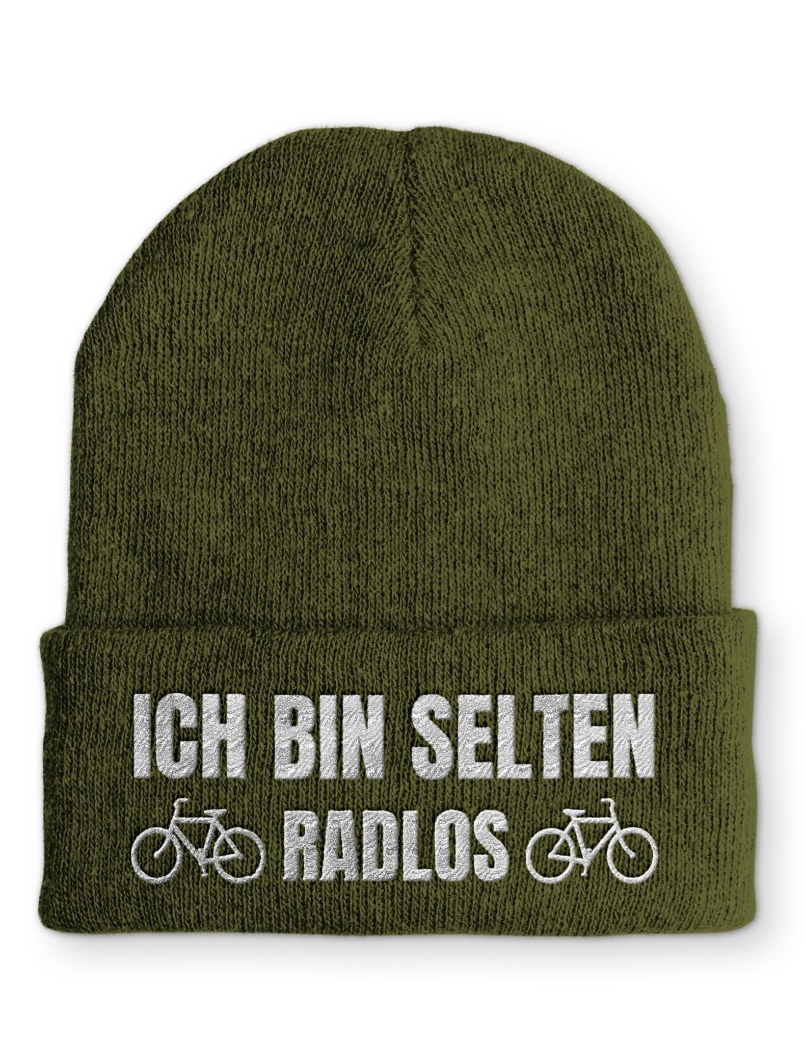 Ich bin selten Radlos Beanie Mütze mit Spruch - tshirtladen - Mütze