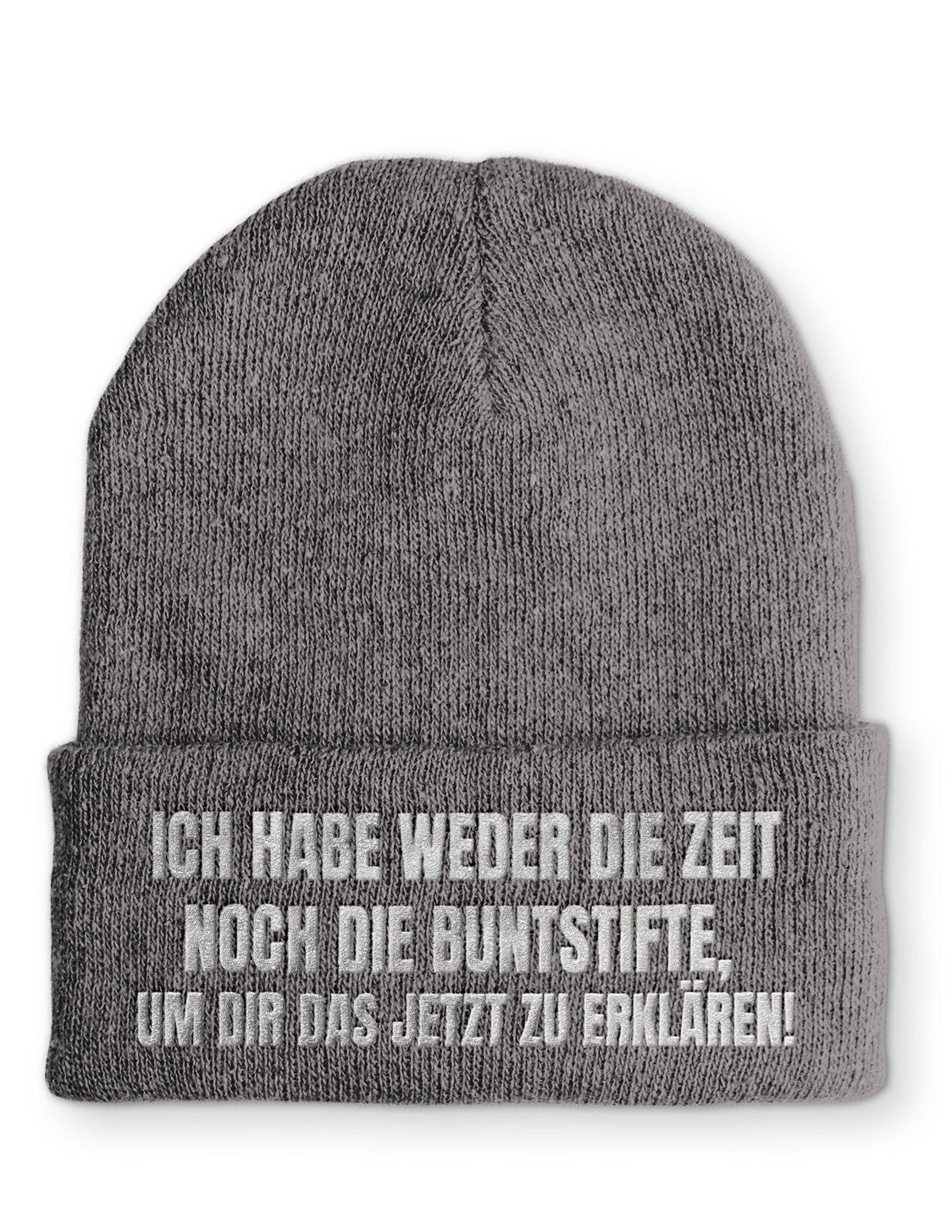 Ich habe weder die Zeit noch die Buntstifte Beanie Mütze mit Spruch - tshirtladen - Mütze