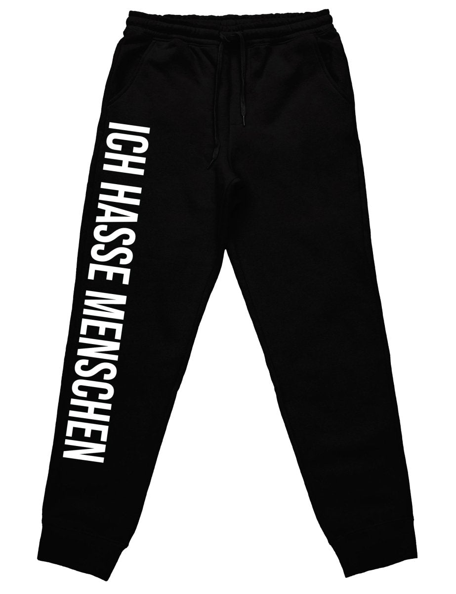 Ich hasse Menschen Jogginghose mit lustigem Spruch - Schwarzer - Kaffee