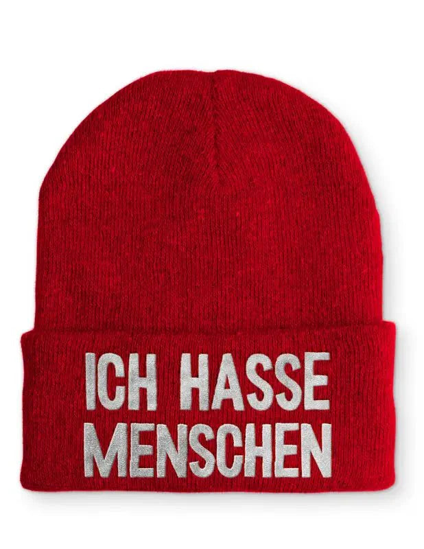 Ich Hasse Menschen Statement Beanie Mütze mit Spruch - tshirtladen - Mütze