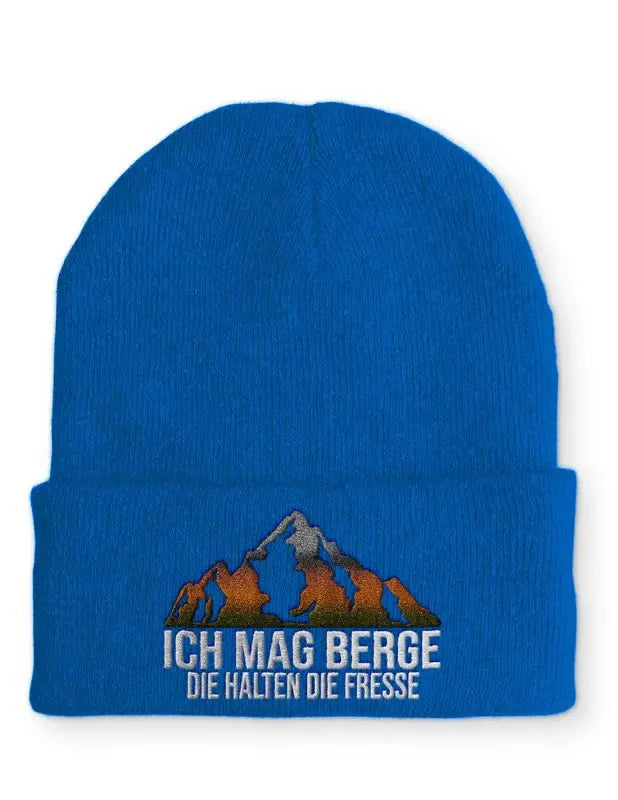 Ich mag Berge die halten die Fresse Statement Beanie Mütze mit Spruch - tshirtladen - Mütze