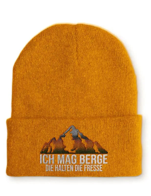 Ich mag Berge die halten die Fresse Statement Beanie Mütze mit Spruch - tshirtladen - Mütze