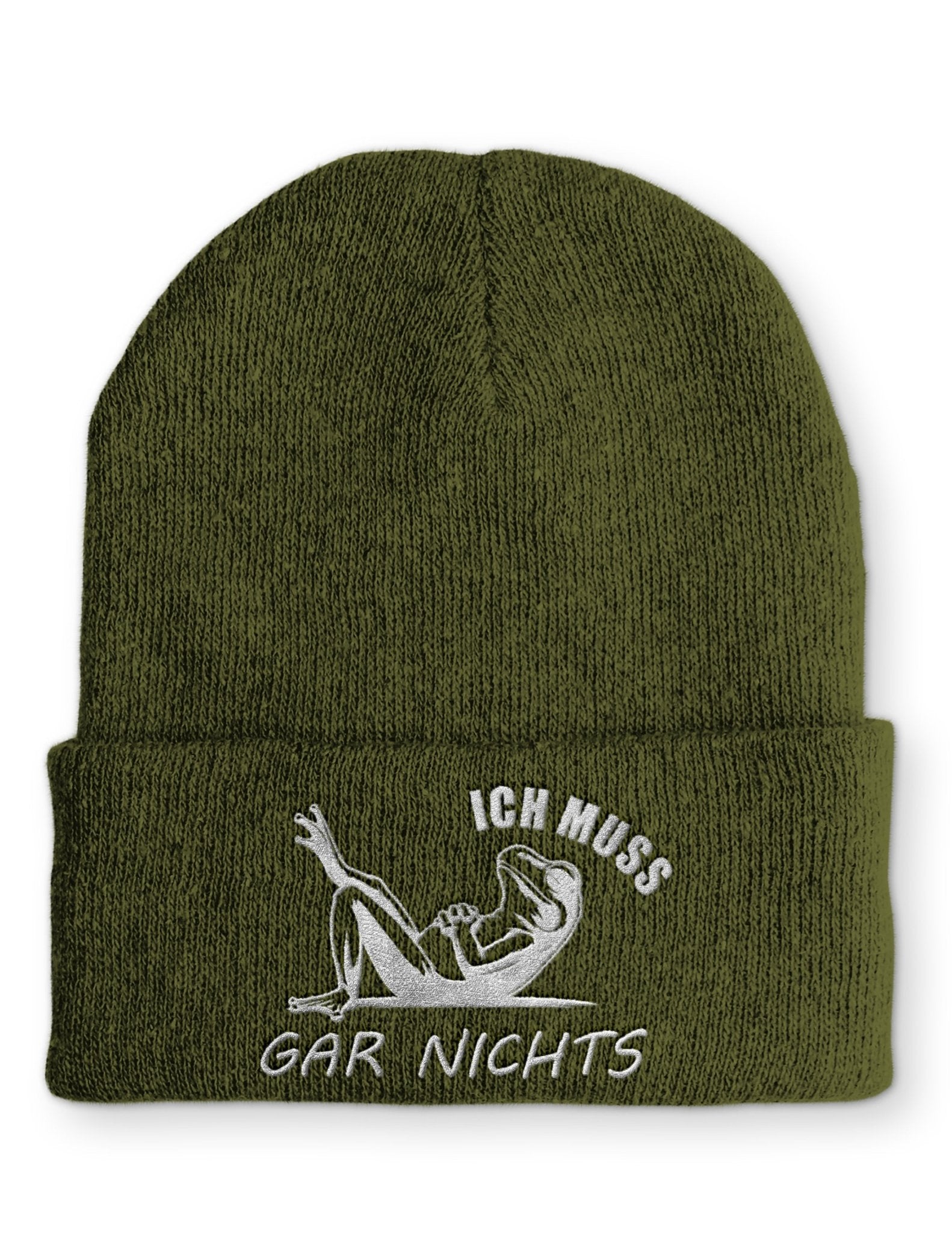 Ich muss gar nichts Statement Beanie Mütze mit Spruch - tshirtladen - Mütze