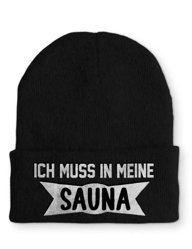 Ich muss in meine Sauna Statement Beanie Mütze mit Spruch - tshirtladen - Mütze
