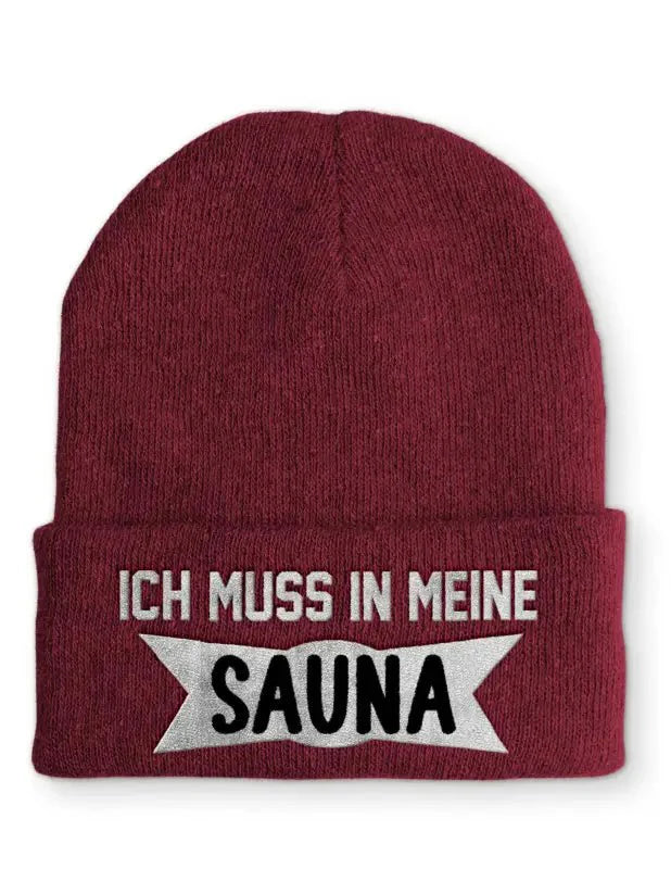 Ich muss in meine Sauna Statement Beanie Mütze mit Spruch - tshirtladen - Mütze