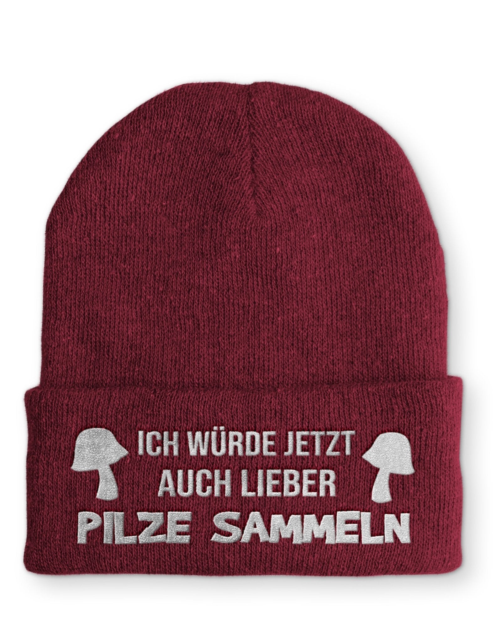 Ich würde auch lieber Pilze sammeln Beanie Mütze mit Spruch - tshirtladen - Mütze