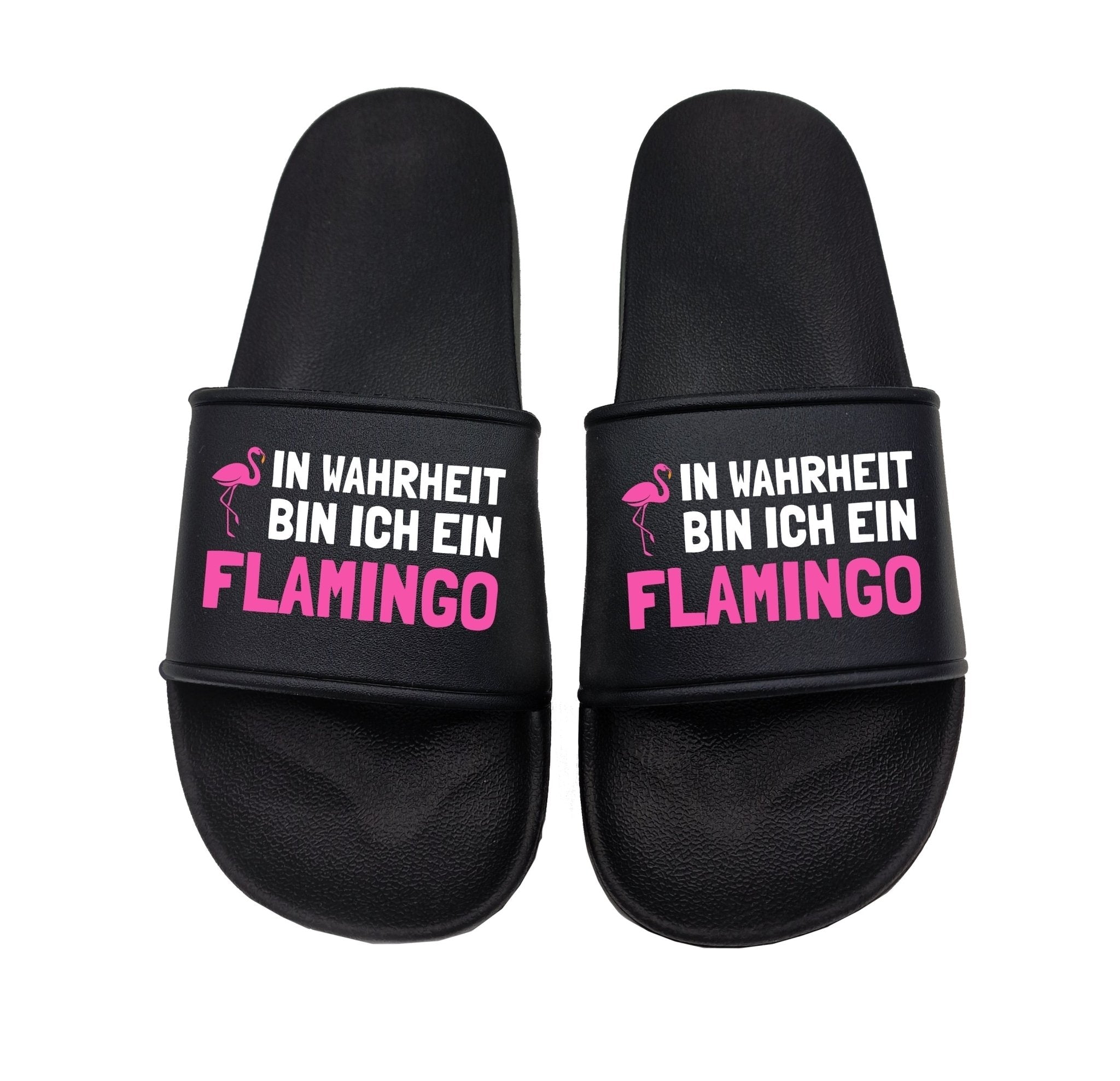 In Wahrheit bin ich ein Flamingo perfekt für Urlaub und Strand unsere lustigen Badelatschen - tshirtladen - Badelatschen