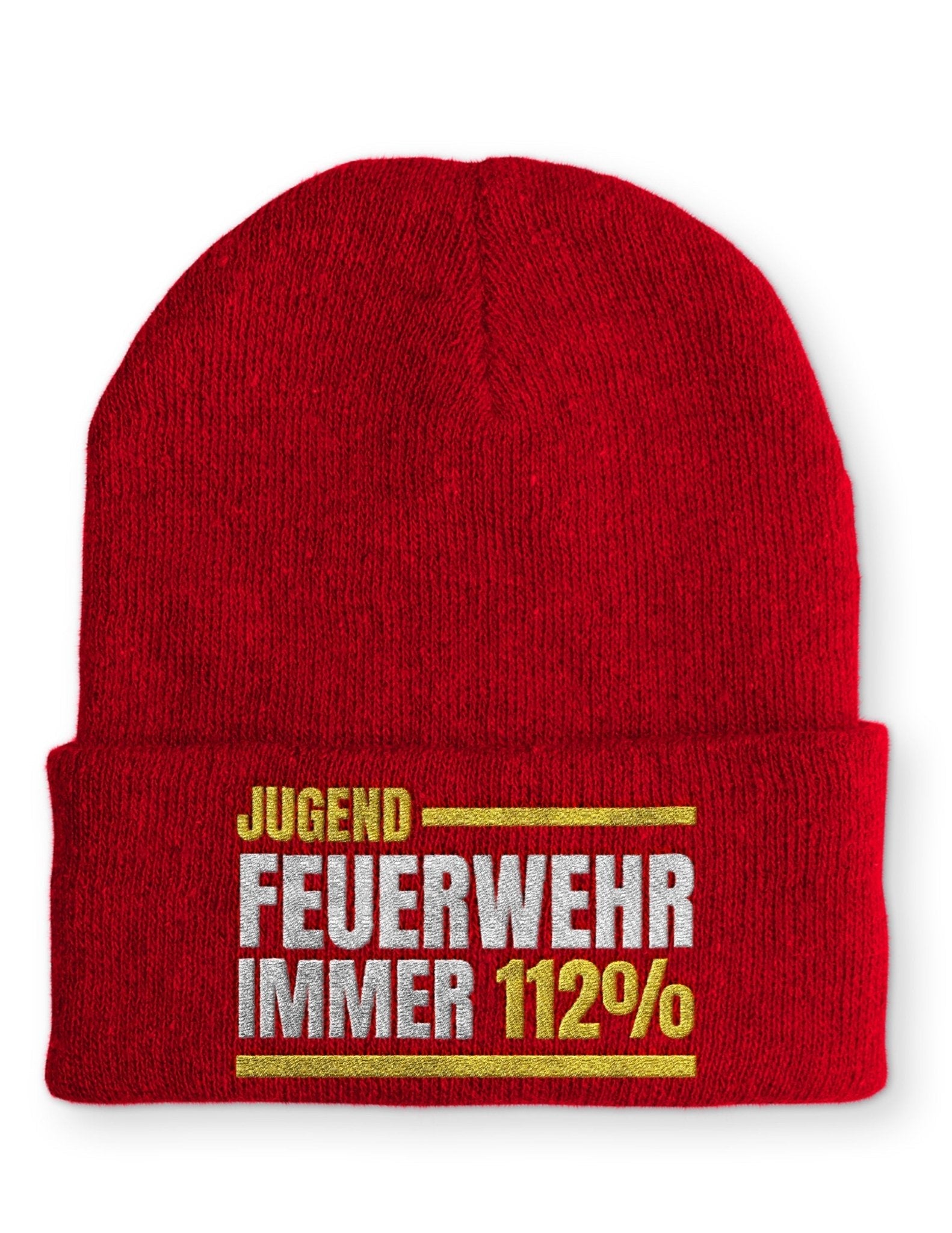 Jugendfeuerwehr immer 112% Beanie Mütze mit Spruch - tshirtladen - Mütze